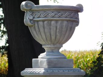 Bloempot op Sokkel met Engelen - 108 cm - Steen