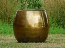 Großer Blumentopf / Gartenvase, Goldfarbe, Aluminiumvase