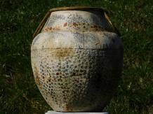 Metalen bloempot - 40 cm - vintage look - rustieke vaas