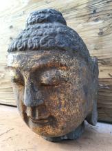 Boeddha - hoofd - oud origineel Indonesisch - stenen beeld