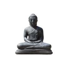 Mediterende Boeddha - stenen beeld - 40 cm - grijs