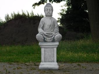 Eenmalig: Boeddha op Sokkel - 83 cm - Steen