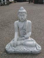 Buddha - Handbewegung zur Erde - Steinstatue - 70 cm