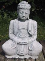 Bouddha - tête japonaise - statue en pierre - blanc classique