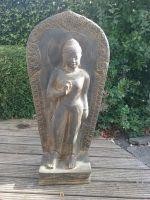 Buddha - mit Wandplatte - Steinstatue - 130 cm - klassisch