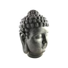 Boeddha - Indonesisch hoofd - polystone beeld - beton grijs