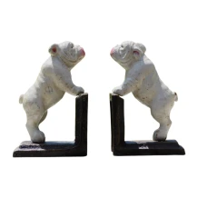 Boekensteunen bull terriër – gietijzer – set van 2