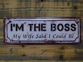 Schild „I'm The Boss“ – 36 x 13 cm – Metall
