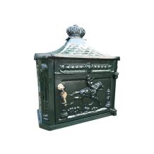 Brievenbus vervaardigd uit gegoten aluminium, groen, klassiek