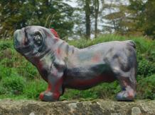 Bouledogue - chien - polystone - 62 cm - décoration colorée