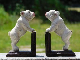 Set Boekensteunen Bulldog - Gietijzer