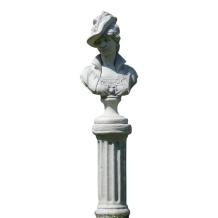 Buste van vrouw - op sokkel - steen - 96 cm - adellijk