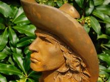 Cowboy - Gusseisenstatue - 30 cm - rustikales Finish