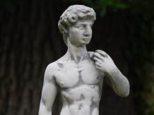 David - statue en pierre - 57 cm - blanc classique - en détail