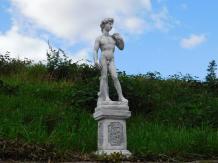Gartenstatue / Skulptur David, König David Statue, Stein, Gartenstatue auf Säule