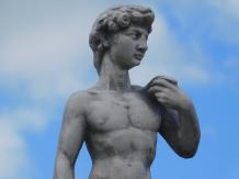 Gartenstatue / Skulptur David, König David Statue, Stein, Gartenstatue auf Säule