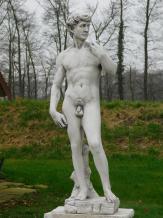 David - op sokkel - stenen beeld - 170 cm - klassiek wit