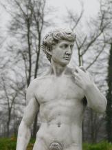 David - statue en pierre - 110 cm - blanc classique - en détail
