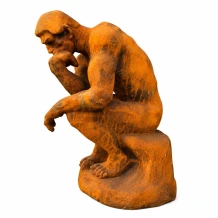 Kunstbeeld 'De Denker' gietijzer - klassiek tuinbeeld