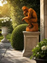 Kunstbeeld 'De Denker' gietijzer - klassiek tuinbeeld
