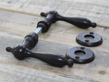 Ensemble de quincaillerie de porte, grand, 2 poignées de porte, 2 rosettes et un mandrin