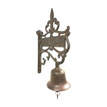 Wand bel, Welkom, gietijzer bruin