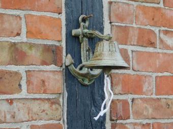 Türklingel „Anker“ aus Gusseisen – Grün/Braun – inklusive Schnur