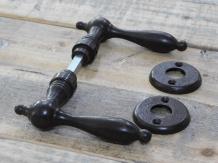 Ensemble de quincaillerie de porte, 2 poignées de porte, 2 rosettes et un mandrin