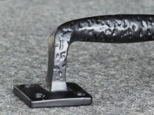 Poignée de porte carrée S - noir - fer massif