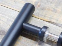 Jeu de poignées de porte - rondes - acier inoxydable - revêtement en poudre noir mat