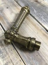 Poignée de porte lourde en laiton cuivré antique (patiné) avec mandrin