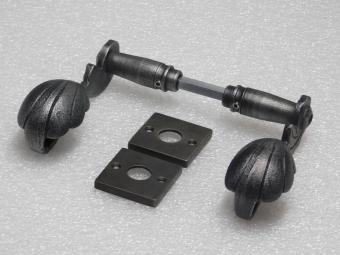 Set Deurklinken Vienna met Klinkrozetten - Gietijzer Verzinkt