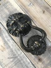 Heurtoir de porte lion, laiton foncé avec attrape heurtoir