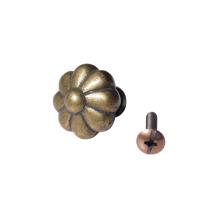 Bloem knop – antiek messing – massieve deurknop – 39 mm