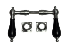 Deurset chrome mat - klinken en rozetten - compleet