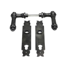 Set deurbeslag - klinken Oxford + deurplaten Noble PC 92 - gietijzer