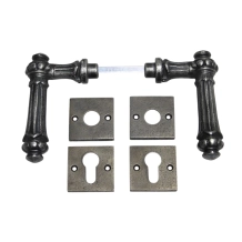 Deurset met klinken en rozetten - vierkant - huisdeur geschikt