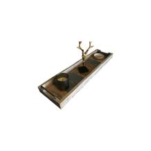 Dienblad, gerecycled hout met stoer metalen handvaten