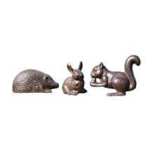 Set van 4: eekhoorn, egel of kikker, slak en konijn
