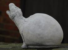 Dino d'œuf - statue animal en pierre - blanc/gris - 21 cm