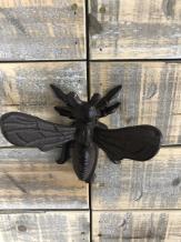 Belle image d'une abeille, heurtoir de porte en fonte marron