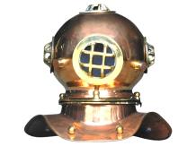 Nautische Koperen-messing duikhelm - vintage