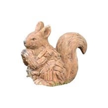 Eekhoorn - polystone -  38 cm - bruine houtlook