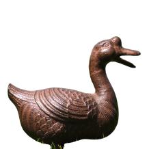 Eend - gietijzeren beeld - 25 cm - bruin - kwakend