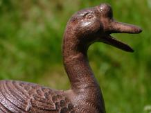Canard - statue en fonte - 25 cm - marron - cancanant