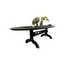 Grote eettafel, uniek onderstel, gietijzer en hout, exclusief en eenmalig!