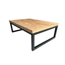 Industriële salontafel - hout - zwart metalen frame