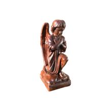 Knielende engel - stenen beeld - 58 cm - oxide - op voet