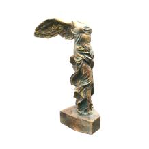 Engel - Nikè - polystone beeld - 53 cm - groen met goud