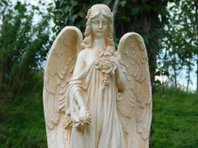 Engelsstatue – Polystone – cremeweiß – 70 cm – Vintage